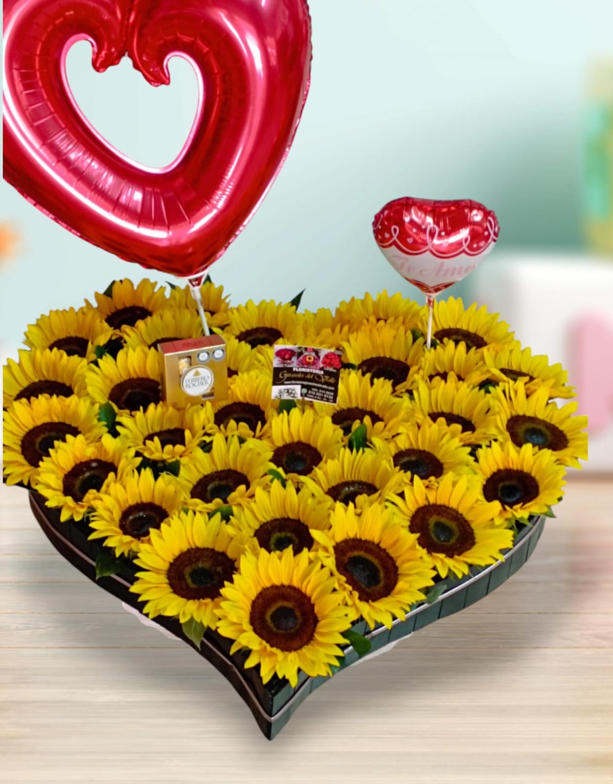 Corazon de girasoles